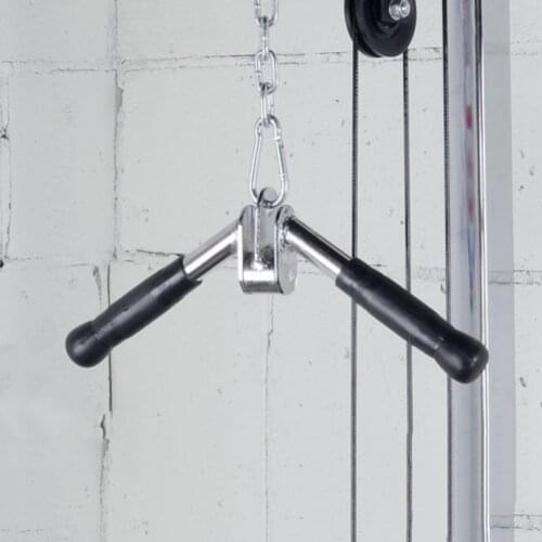 Gym Pully Cable Machine Attachment Rowing Workout V Handle Bar Pull Down Bar Triceps Fitness High-Strength Training Handle Grip
