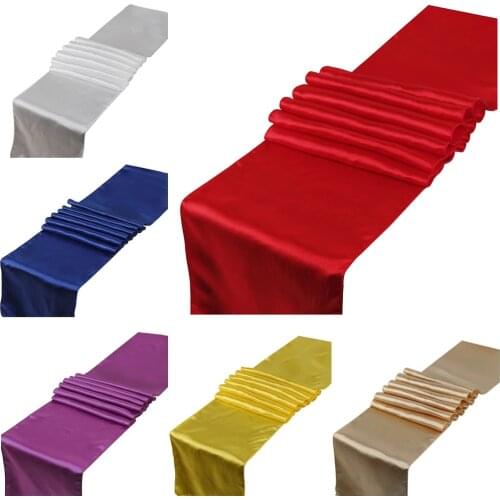 Solid Color Satin Table Runner Sashes Table Cover For Home Wedding Banquet Festival Party Catering Hotel Table cloth 30x275cm