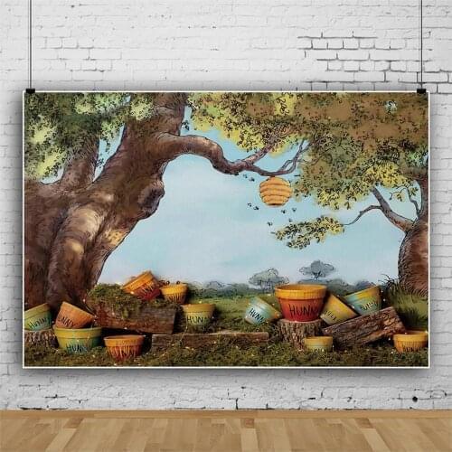 Baby Full Moon Bath Party Cartoon Backdrop Child Room Window Decoration Photography Studio Photo Kids Custom Vinyl Background