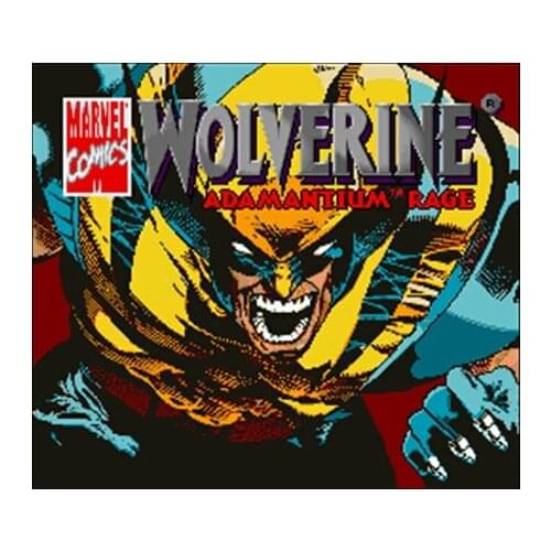 Wolverine - Adamantium Rage NTSC Version 16 Bit 46 Pin Big Gray Game Card For USA Game Players