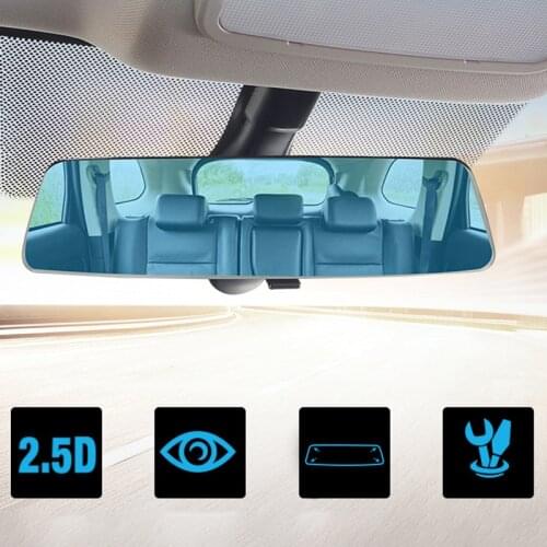 Car Mirror Blue Anti-Glare 2.5D Full-Screen Rear View Flat Mirror Frameless Wide-Angle Auto Mirror Car Interior Accessories