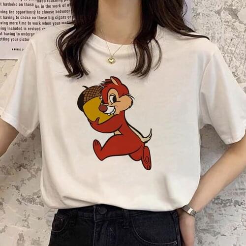 Chip and Dale T Shirt Disney T-Shirt Sweet Cartoon Chipmunk Print Couples Unisex Women T-Shirt Short Sleeve O-Neck Tops