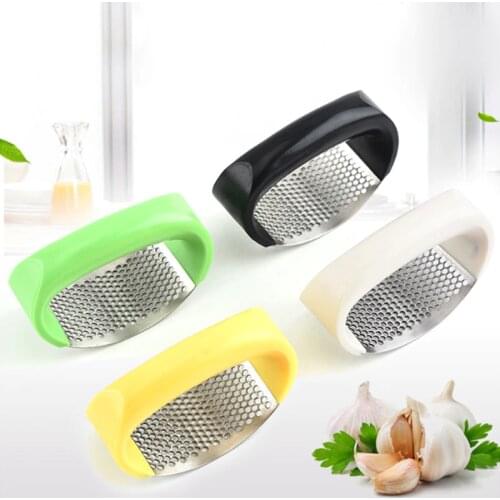 1pcs Stainless Steel Garlic Presses Manual Garlic Mincer Garlic Grinding Slicer Curve Fruit Vegetable Tools Kitchen Gadgets