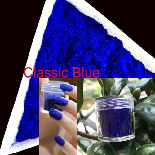 10g/bottle 3D Candy Classic Blue Manicure Velvet Powder Nail Decoration Fuzzy Flocking Nylon Powder For Nail Glitter Art Tips