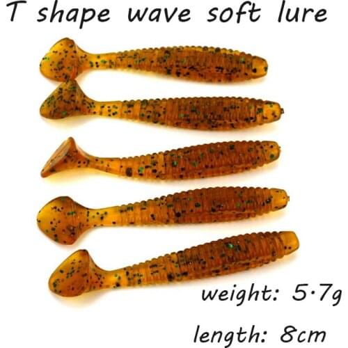 10pcs of fishing soft lure 8 kinds of plastict soft worm lures