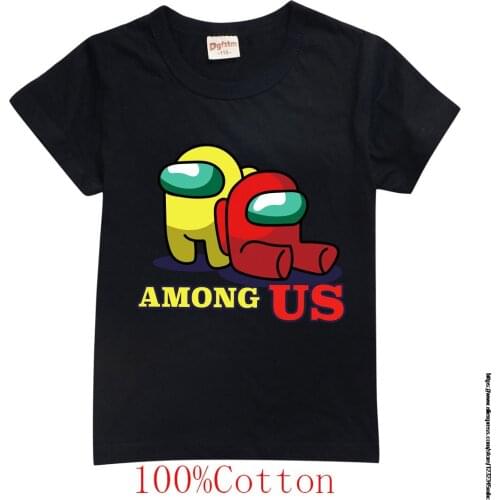 100% Cotton Faahion Children T-shirt for Boy Among Us Girls T Shirt Girls Tops Cartoon Kids Tshirt Clothes 1-16 Yrs