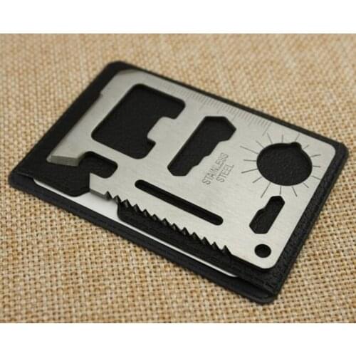 100pcs Multi Tools 11 in 1 Multifunction Outdoor Hunting Survival Camping Pocket Military Credit Card Knife Silver