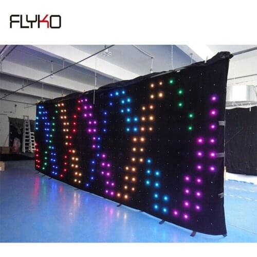 2mx6m wedding stage decoration led video curtain P18cm viewing screen