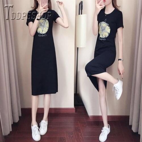 2019 Casual Round Neck Women Dress 4 Style Can Choose Female Dresses