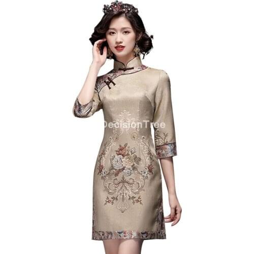 2021 woman sexy cheongsam chinese style dress vintage cheongsam dress party lace qipao chinese dress oriental cheongsam dress