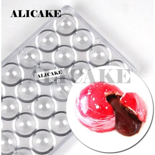 3D Polycarbonate Chocolate Mould Chocolate Sphere Molds Tray 26mm Thick for Bakery Form of Chocolate Mould Baking Pastry Tools