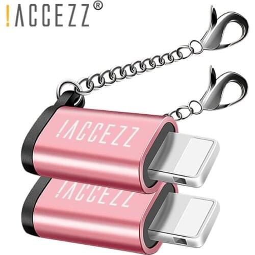 !ACCEZZ OTG Adapter For iphone XS MAX XR X 7 8 6 5 Plus Sync Data Charger Micro USB To Lighting Converter With Key Chain 1PC 2PC