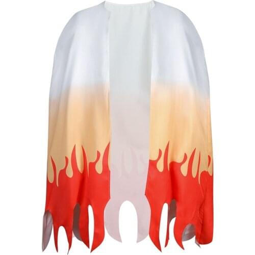 Anime Kimetsu no Yaiba Rengoku Kyoujurou Cloak Cosplay Costume Flame Cape Demon Slayer Kimono Uniform Halloween Capes