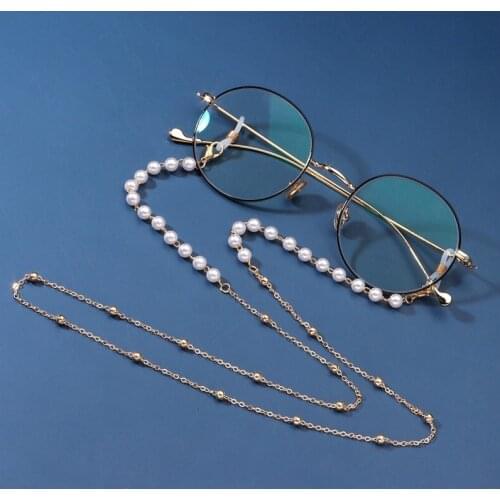 New Fashion Eyeglasses Chain Imitation Pearl Beaded Sunglasses Chain Mask Hanging Chain Women Outside Casual Necklace Accessory