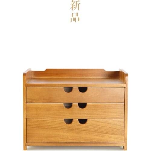 Japanese folk art wooden desk wood debris cosmetic storage box drawer jewelry retro office storage