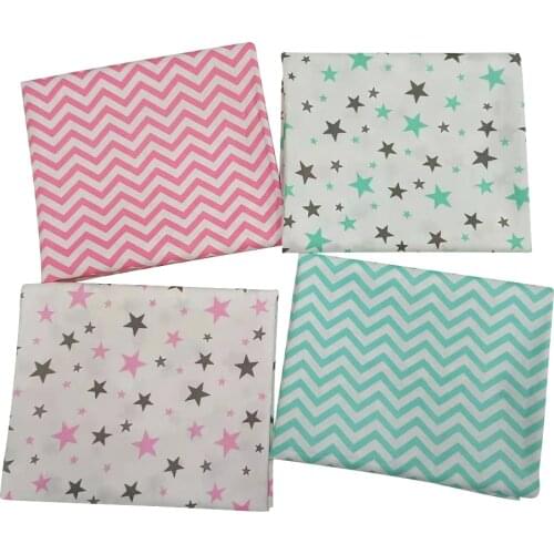 Printed Stars Wave Baby Cotton Quilting Fabric by half meter for DIY Sewing Bed Sheet Dress making cotton fabric 50*160cm