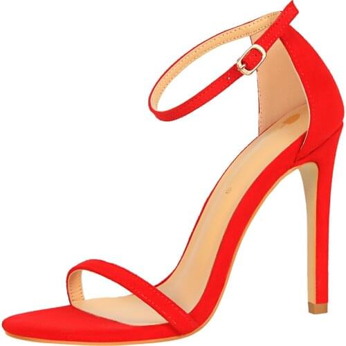 European and American fashion sexy women sandal thin heel ultra high heel suede toe with summer high heels