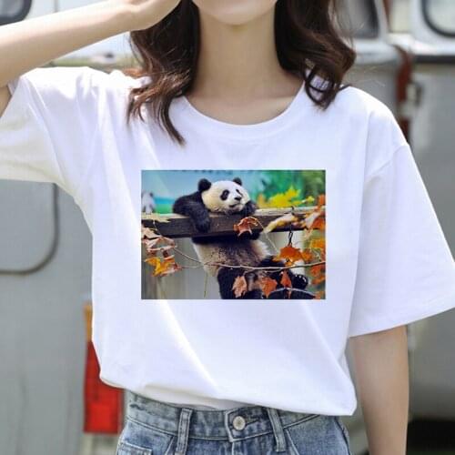 Oversized T Shirt Women Fashion Streetwear Cartoon Cute Panda Graphic Print Tshirt Summer Casual Girls' Top Tees Female Clothing
