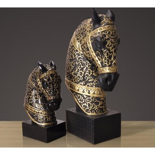 Horse Head Crafts Resin Horse Statue Southeast Asian Style Simple Living Room Home Decoration Furnishings Fashion
