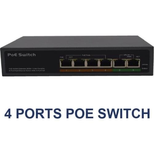 6 port POE Switch with 4 ports PoE 10/100mbps IEEE802.3af/at Standard for IP POE camera