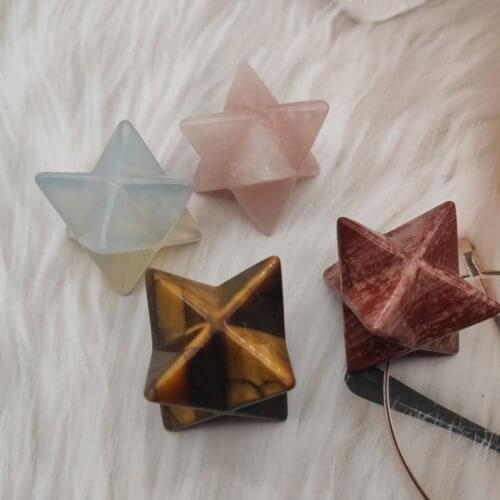 Crystal Merkaba Natural Stone Merkabas for DIY Jewelry Chakra Wiccan Reiki Healing Energy Protection Decoration