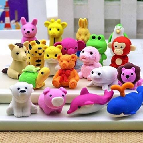 10 Pcs Random Animal Pencil Erasers Bulk Kids Japanese Come Apart Puzzle Eraser Toys for Party Favors Classroom Prizes Carnival