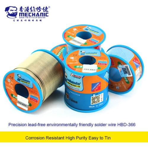 Mechanic HBD-366 40g/100g/180g/400g 0.3mm 0.4mm 0.5mm 0.6mm 0.8mm Tin Solder Wire Lead-Free Solder Melt Rosin Core Phone Repair