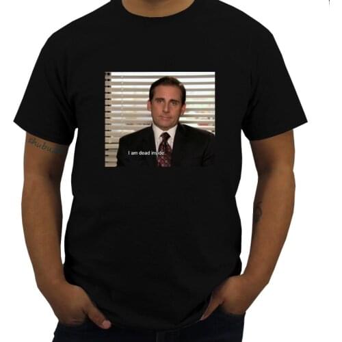 Men Cotton T Shirt Summer Brand Tshirt The Office T shirt the office tv series tv show amazing dead inside mood Unisex Teeshirt