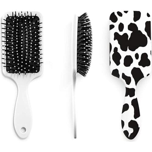 New Durable Cow Print Anti-static Wet Hair Brushes Rubber Airbag Massage Comb Home Salon Tools Accessories