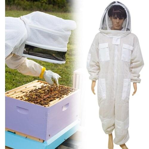 Beekeeping Clothing Suit Full Body 3 Layer Ventilated Bee Protection Suit Veil Hat Clothes For Beekeeper Supplies