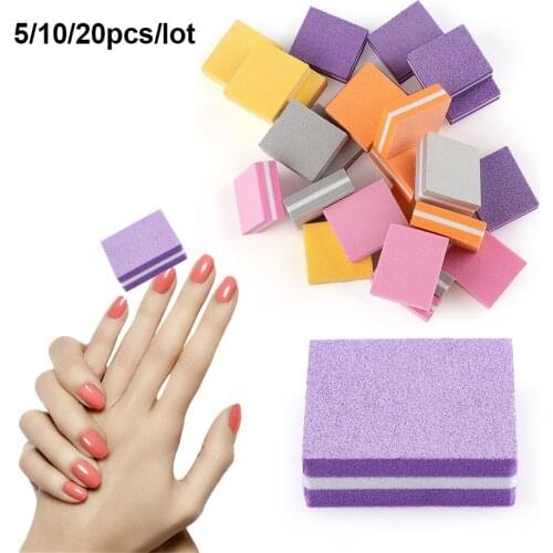 5/10/20pcs/set Hot Mini Nail Files Double-sided Colorful Nail Buffer Sanding Files Manicure Professional Nail Care Makeup Tools