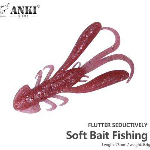 ANKI KEDI 74mm DoliveCraw Fishing Lures Craws Shrimp Soft Lure Fishing Bait Wobblers Bass Lures Soft Silicone