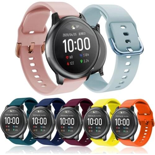 20mm 22mm Soft Silicone Watch Strap Band For Amazfit BiP GTR For HuaWei GT 2 Bracelet wristband For Samsung Galaxy Watch Active