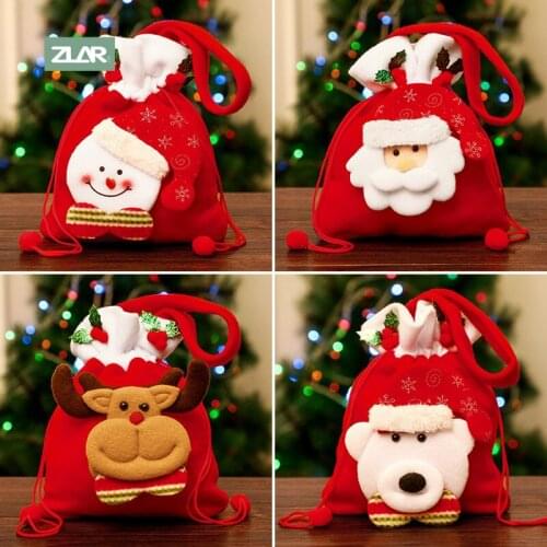 ZLAR 2022 Christmas Decoration Home Decor Storage Bag Christmas Gift Bag Christmas Stocking Gift Holders Ornaments Xmas Decor