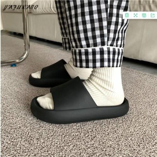 Fashion Thick Bottom Women Slippers Summer Beach EVA Soft Sole Couple Sandals Leisure Men Ladies Indoor Bathroom Non-Slip Slides