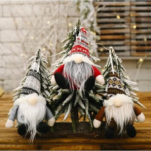 Handmade Swedish Stuffed Toy Santa Doll Gnome Nordic Dwarf Elf Home Ornaments Cute Christmas Santa Faceless