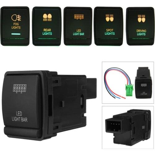 24M Plastic 12V LED Push Switch Driving Light Bar On Off Rocker Toggle Switch Module for Nissan Navara NP300 Pathfinder X-Trail