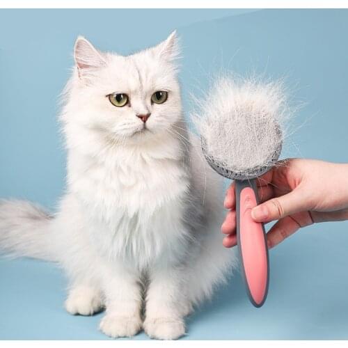 Advanced Pet Dog Hair Removal Comb One-Click Cleaning Brush Gentle Cat Brush Pet Bathing Comb Makes Hair Fall Grooming Tool