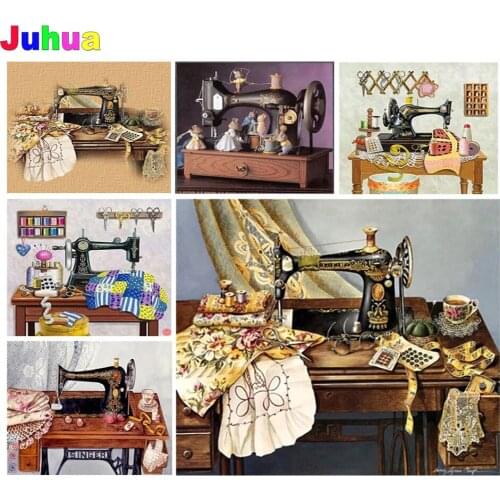 Vintage 5D DIY Diamond Painting Sewing Machine full square round mosaic diamond embroidery gift diamond stitch home decor