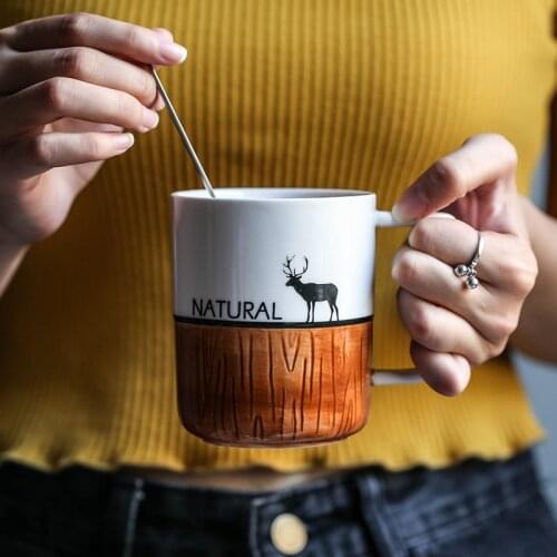 NEWYEARNEW 1piece Ceramic Water Cup Coffee Love Single Tea Milk Business Tableware Valentine Wedding Gift