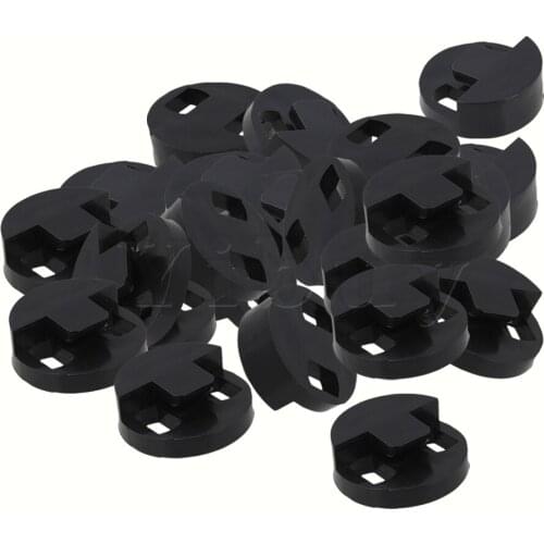 Yibuy Black Rubber Round Two Hole Bass Mute for String Double Bass Pack of 50