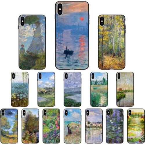 YNDFCNB Claude Monet Garden Lotus Bridge Phone Case for iphone 11 12 Mini Pro Max X XS MAX 6 6s 7 8 Plus 5 5S 5SE XR SE2020