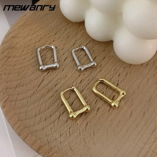 Mewanry Prevent Allergy 925 Sterling Silver Party Earrings for Women New Fashion Creative Thick Chain Geometric Ear Jewelry Gift