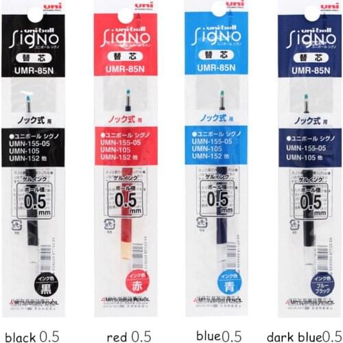 10pcs Japan UNI Gel Refill UMR-83 / UMR-85N (Suit for UMN-138/UMN-155) 0.38mm/0.5mm Black Red Blue Student Writing Smooth Refill