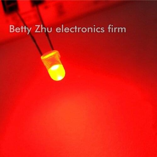 100PCS/LOT LED light-emitting diode 3MM round mist hair red light