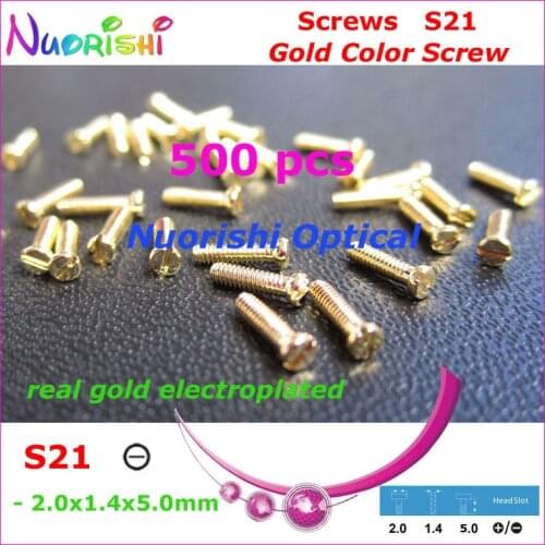 S21 2.0X1.4X5.0mm 500pcs Glasses Eyewear Sunglasses Nose Pads Gold Screw Head in - Type Free Shipping