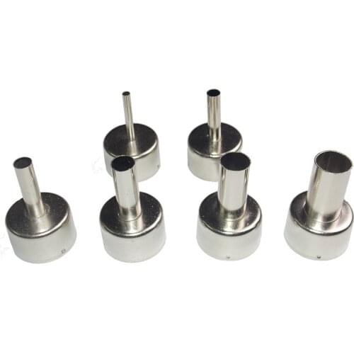 6Pcs 3-12mm Circular Nozzles For 858 868 8586 Hot Air Soldering Station Aluminum Alloy Universal Meatal Heat Gun Resisting