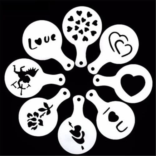 Love 8Pcs mold shield DIY cake scrapbook stencils hollow Embellishments printing lace ruler Valentines Day