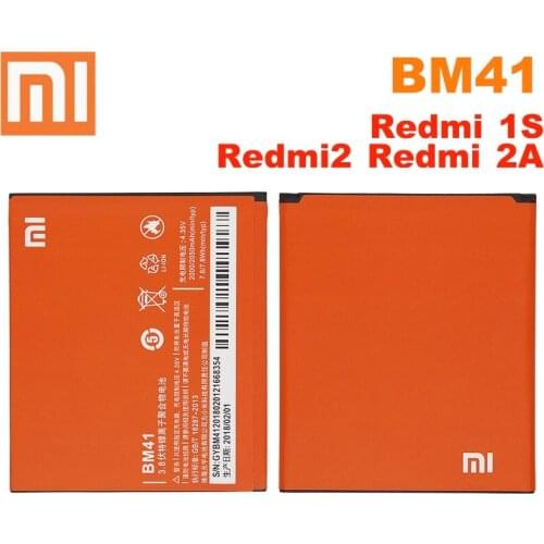 Xiao Mi Xiaomi BM41 Phone Battery For Xiao mi Redmi 1S Redmi2 Redmi 2A Redmi2A Redmi 2 2050mAh BM41 Original Replacement Battery