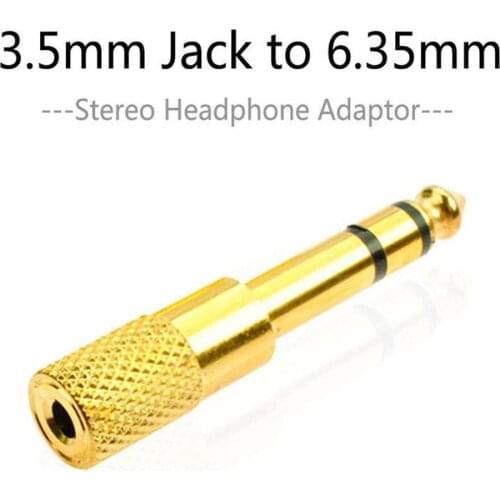 Audio Adapter Stereo 6.35 male to 3.5 Female Jack Plug Audio Stereo Adaptor Gold Quality Headphone Gold-plated